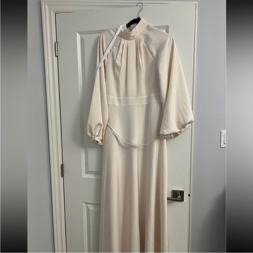 Veiled collection balloon sleeve maxi dress